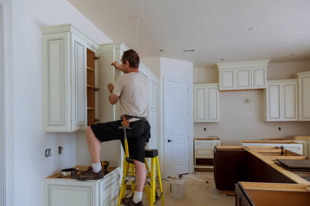 Kitchen island installation in Bellmawr by JMT Kitchen Cabinet